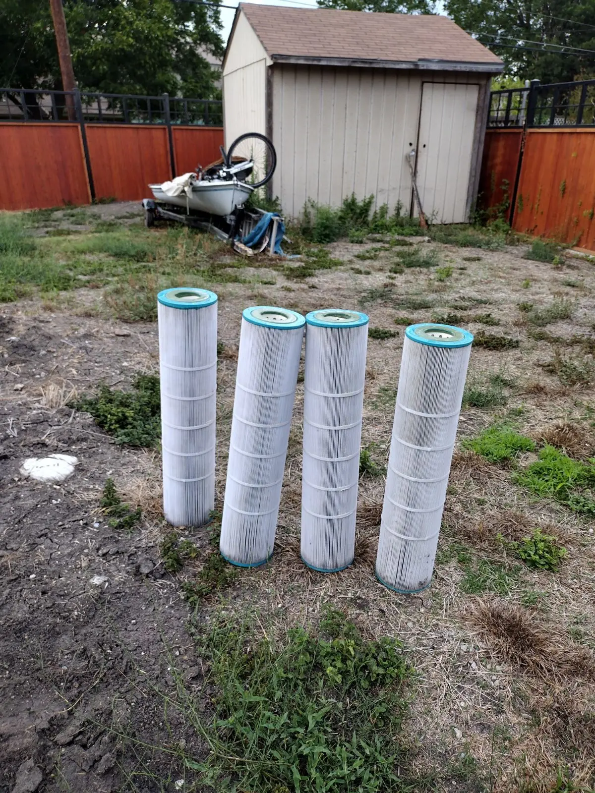 Clean cartridge filters after service