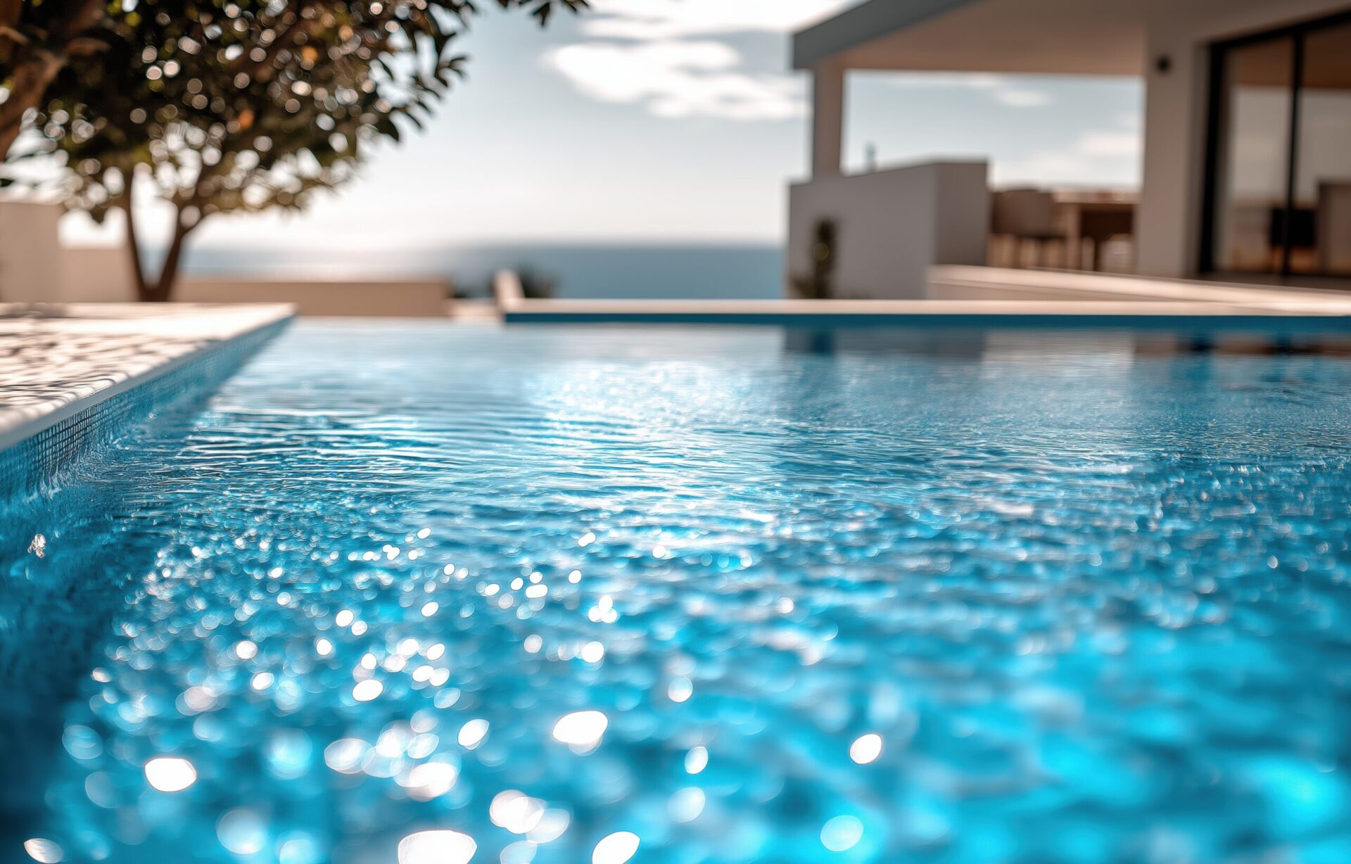 Refreshing modern swimming pool on a sunny day